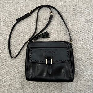 Dooney & Bourke Black Florentine Leather Pocket Crossbody Bag